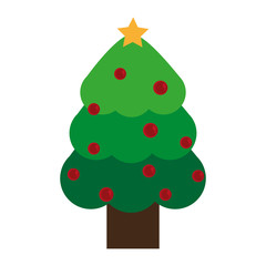 Pine tree icon. Christmas season decoration and celebration theme. Colorful design. Vector illustration