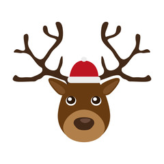Reindeer icon. Christmas season decoration and celebration theme. Colorful design. Vector illustration