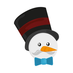 Snowman icon. Christmas season decoration and celebration theme. Colorful design. Vector illustration