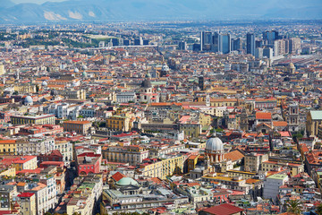 Aerial scenic view of Naples, Southern Italy