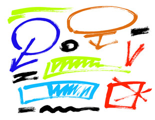 Grunge Brush Stroke . Vector. Different grunge brush strokes color vector elements. set