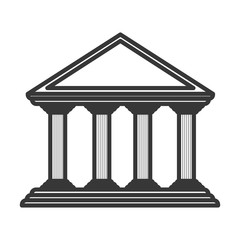 Obraz premium monochrome color of greek temple parthenon vector illustration