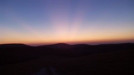 закат, солнечные лучи