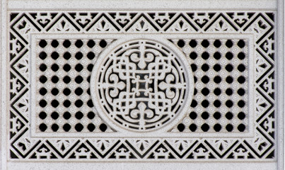 oman old ornate window pattern at mosque Qaboos 2