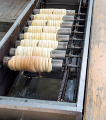 Trdelnik also known as Trdlo is a czech traditional sweet pastry ; taken during baking and cooking.