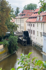 Water Mill on Vltava river in Prague © rostovdriver