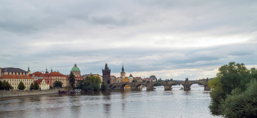 Pedestrians only Charles Bridge, Prague, Czech Republic.