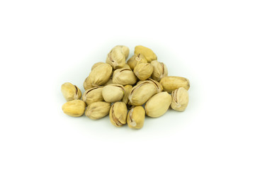 Pistachio nuts. Isolated on a white background.