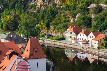 Idyllic autumnal life in Cesky Krumlov