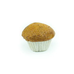 Banana muffin cupcakes isolated on white background