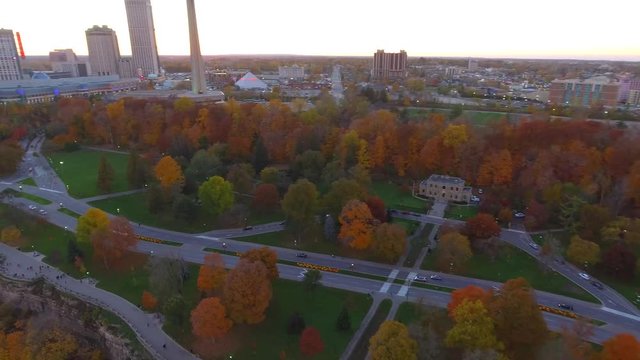 Aerial video of Niagara Falls Canada