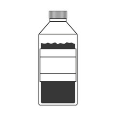 monochrome silhouette of bottle with liquid vector illustration
