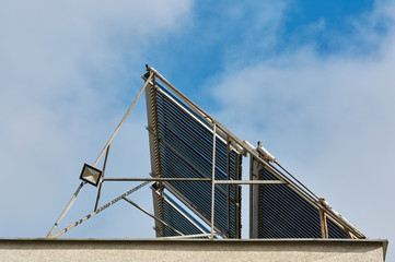 Solar collector. Green technology. Vacuum solar collectors.