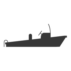 monochrome silhouette with rescue boat vector illustration