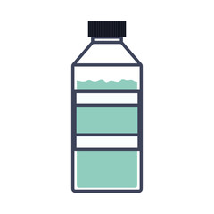 colorful silhouette of bottle with water vector illustration