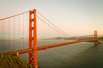 Golden Gate Bridge in San Francisco California in the morning