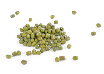 Mung beans isolated on white background