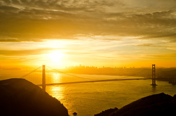 Golden Gate Bridge in San Francisco California in the morning