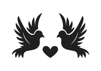 Couple Bird with Heart Shape