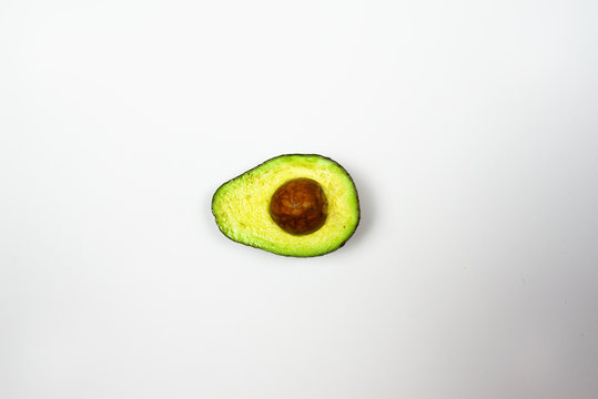 Avocado Sliced in Half with Background