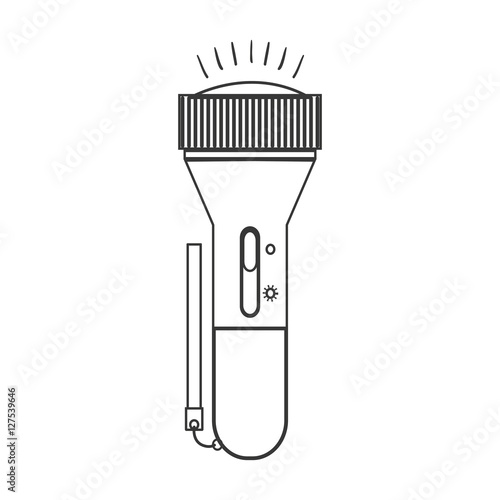 "contour silhouette of flashlight vertical vector illustration" Stock