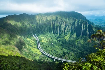 Fototapeten Stairway to Heaven in Oahu island Hawaii © Uladzik Kryhin