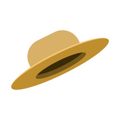 full color with beach hat of woman vector illustration