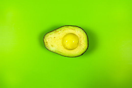 Avocado Sliced in Half with Background