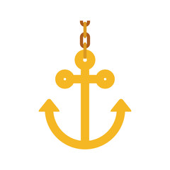 full color with anchor gold vector illustration