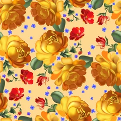 Tuinposter Seamless pattern in russian traditional style. © mariaaverburg