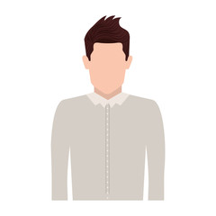 half body silhouette man with jacket vector illustration