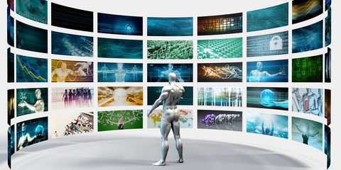 Multimedia Technology Concept - obrazy, fototapety, plakaty