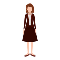 silhouette executive woman with short hair vector illustration