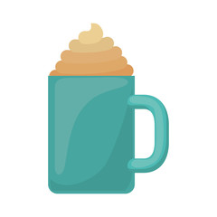 Cup of cappuccino with cream vector illustration