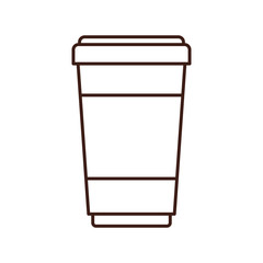 silhouette glass disposable for drinks with lid vector illustration