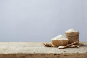 Fototapeta na wymiar Asian white rice or uncooked white rice