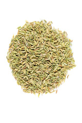 Whole fennel seed isolated on white background