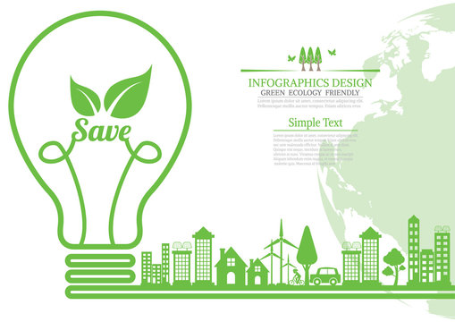 Ecology connection  concept background . Vector infographic illu