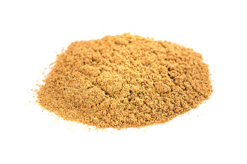 Pile of cumin spice isolated on white background