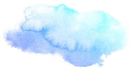 Abstract blue watercolor on white background.This is watercolor splash.It is drawn by hand. - obrazy, fototapety, plakaty