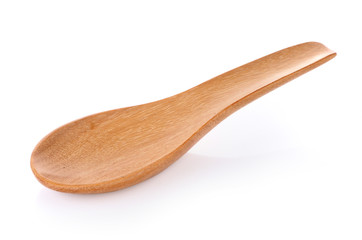 wood spoon on white background