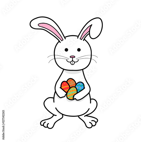 "Thanksgiving Easter Bunny Rabbit. A hand drawn vector ...