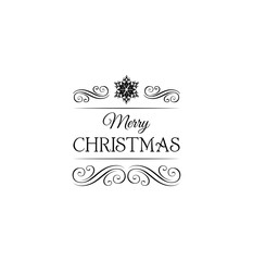 Snowflake Merry Christmas Greeting Card. Vector Illustration
