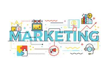 Marketing word in business concept