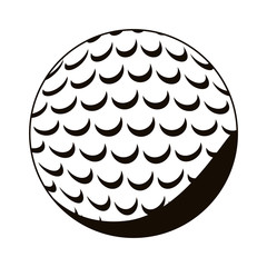 silhouette monochrome with golf ball vector illustration