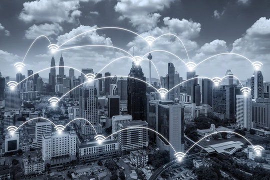 Network business connection system on Kuala Lumpur city.