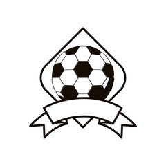 Obraz premium gray scale soccer tournament emblem with ball vector illustration