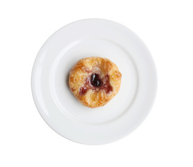 bread and fruit jam,Blueberry Cake on dish.