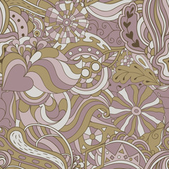 Seamless abstract hand-drawn waves pattern.