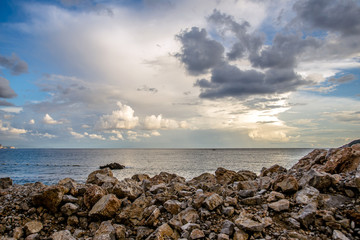 The mountains and the sky in the evening on the beach Jaz 